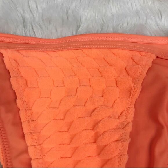 GOOD AMERICAN Triangle String Bikini Fuchsia Pink Neon Orange Small Large‎ New - Picture 7 of 10